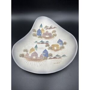 MCM Midcentury Modern Art Pottery Bowl Sascha‎ Brastoff Free Form Rooftops Matte